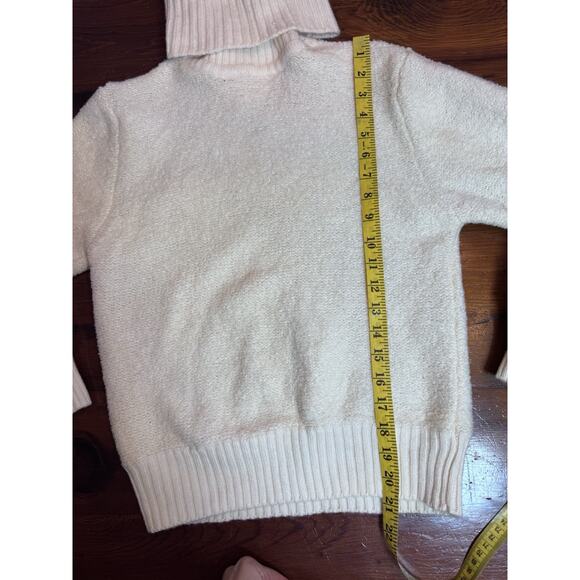 SKYR Women's Vintage Wool Cream Funnel Neck Pull Over Sweater Size M - Picture 5 of 11